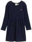 TOM TAILOR M&auml;dchen Mini-Kleid mit Rippstruktur, blau, Uni, Gr. 116/122