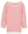 TOM TAILOR DENIM Damen Sweatshirt mit Streifenmuster, rot, Gestreift, Gr. XXL