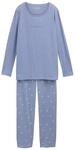 TOM TAILOR Damen Pyjama-Set mit Punktemuster, blau, Gemustert, Gr. S/36