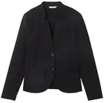 TOM TAILOR Damen Slim Fit Blazer mit Ottoman Struktur, schwarz, Uni, Gr. XXL