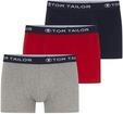 TOM TAILOR Herren Kurze Boxershorts im 3er-Pack, rot, Uni, Gr. L/6