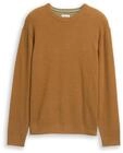 TOM TAILOR Herren Strickpullover aus Baumwolle, braun, Meliert, Gr. XXL
