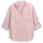 TOM TAILOR Damen Plus Size - Bluse mit Brusttaschen, rosa, Uni, Gr. 46