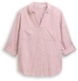 TOM TAILOR Damen Plus Size - Bluse mit Brusttaschen, rosa, Uni, Gr. 46