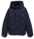 TOM TAILOR Herren Puffer-Jacke mit abnehmbarer Kapuze, blau, Uni, Gr. XXL