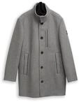 TOM TAILOR Herren 2-in-1 Wollmantel mit abnehmbarer Innenjacke, grau, Meliert, Gr.