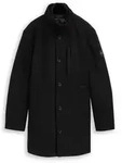 TOM TAILOR Herren 2-in-1 Wollmantel mit abnehmbarer Innenjacke, schwarz, Uni, Gr. XXL