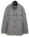 TOM TAILOR Herren 2-in-1 Wolljacke mit abnehmbarer Innenjacke, grau, Meliert, Gr. XXL