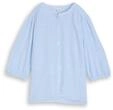 TOM TAILOR Damen Plus Size - Bluse mit Leinenanteil, blau, Gestreift, Gr. 46
