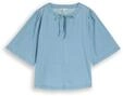 TOM TAILOR DENIM Damen Jeansbluse mit Schleifen-Detail, blau, Uni, Gr. XL