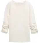 TOM TAILOR Damen Jacquard Sweatshirt, wei&szlig;, Uni, Gr. XXL