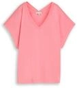 TOM TAILOR Damen T-Shirt mit V-Ausschnitt, rosa, Uni, Gr. XXL