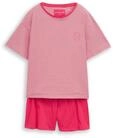 TOM TAILOR Damen Pyjama-Set mit Streifenmuster, rot, Gestreift, Gr. 36