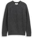 TOM TAILOR DENIM Herren Strickpullover mit Rundhalsausschnitt, grau, Meliert,...