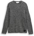 TOM TAILOR DENIM Herren Strickpullover in Melange-Optik, grau, Meliert, Gr. XL