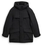 TOM TAILOR DENIM Herren Arctic Parka mit abnehmbarer Kapuze, schwarz, Uni, Gr. M