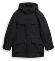 TOM TAILOR DENIM Herren Arctic Parka mit abnehmbarer Kapuze, schwarz, Uni, Gr. M