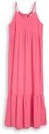TOM TAILOR DENIM Damen Maxi-Kleid mit Volants, rosa, Uni, Gr. M