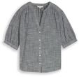 TOM TAILOR Damen Bluse aus Baumwolle, blau, Uni, Gr. 36