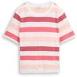 TOM TAILOR Damen T-Shirt aus Baumwolle, rot, Gestreift, Gr. XXL