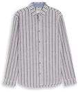 TOM TAILOR Herren Regular Fit Hemd mit Leinenanteil, blau, Gestreift, Gr. XXXL