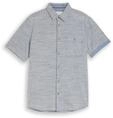 TOM TAILOR Herren Regular Fit Kurzarmhemd aus Baumwolle, blau, Meliert, Gr. XXL