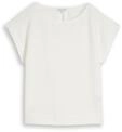 TOM TAILOR Damen Loose Fit T-Shirt, wei&szlig;, Uni, Gr. XS