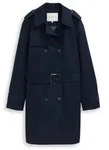 TOM TAILOR Damen Trenchcoat aus wasserabweisendem Material, blau, Uni, Gr. XXL