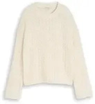 TOM TAILOR DENIM Damen Relaxed Fit Strickpullover mit Lochmuster, braun, Uni,...