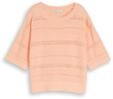 TOM TAILOR DENIM Damen Relaxed Fit Strickpullover mit Lochmuster, orange, Uni,...