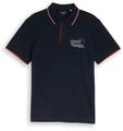 TOM TAILOR Herren Jersey Poloshirt mit Print, blau, Uni, Gr. XXL