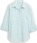 Tom Tailor 1035247_40028, TOM TAILOR Damen Bluse mit Brusttaschen, blau, Meliert, Gr.
