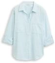 TOM TAILOR Damen Bluse mit Brusttaschen, blau, Meliert, Gr. 36