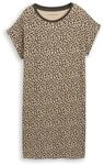 TOM TAILOR Damen Nachthemd mit Leo-Muster, beige, Animalprint, Gr. 36