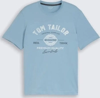 Tom Tailor 1037735_39441, TOM TAILOR Herren T-Shirt mit Logo-Print, blau, Uni, Gr.