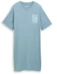 TOM TAILOR Damen Nachthemd in Melange-Optik, blau, Meliert, Gr. 36