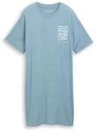 TOM TAILOR Damen Nachthemd in Melange-Optik, blau, Meliert, Gr. 36