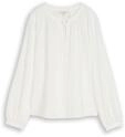 TOM TAILOR Damen Crinkle Bluse mit Bindeband, wei&szlig;, Uni, Gr. 36