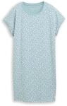 TOM TAILOR Damen Nachthemd mit Herz-Muster, blau, Gemustert, Gr. 36