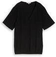 TOM TAILOR Damen Bluse aus Viskose, schwarz, Uni, Gr. 38
