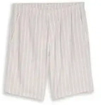 TOM TAILOR DENIM Herren TTRELAXED Shorts mit Leinenanteil, grau, Gestreift, Gr....