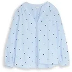 TOM TAILOR Damen Bluse mit Herz-Stickerei, blau, Gemustert, Gr. 38