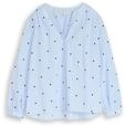 TOM TAILOR Damen Bluse mit Herz-Stickerei, blau, Gemustert, Gr. 38