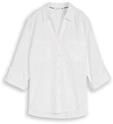 Tom Tailor 1035247_20000, TOM TAILOR Damen Bluse mit Brusttaschen, wei&szlig;, Meliert,