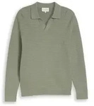 TOM TAILOR Herren Strickpullover mit Polokragen, gr&uuml;n, Uni, Gr. M