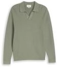 TOM TAILOR Herren Strickpullover mit Polokragen, gr&uuml;n, Uni, Gr. M