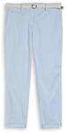 TOM TAILOR Damen Slim Chino Hose mit G&uuml;rtel, blau, Uni, Gr. 42/30
