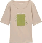 Tom Tailor 1047062_32208, TOM TAILOR Damen T-Shirt mit Print, grau, Uni, Gr. XS