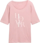 Tom Tailor 1047062_11055, TOM TAILOR Damen T-Shirt mit Print, rosa, Uni, Gr. XS