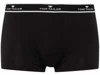 TOM TAILOR Herren Hip-Pants im Doppelpack, schwarz, Logo Print, Gr. M/5